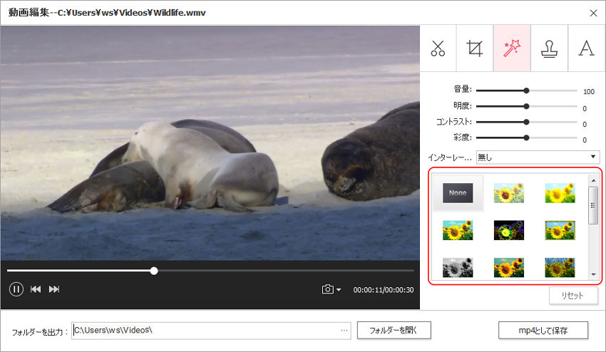 DVD Memory（Windows版）での動画編集-エフェクト追加